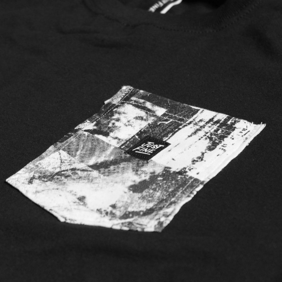 Just Fine Collage Pocket T-Shirt [BLK]