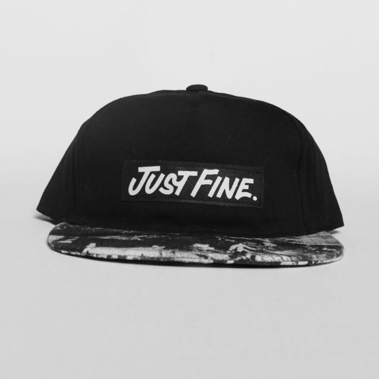 Just Fine Collage Brim Horizontal Snapback [Blk]