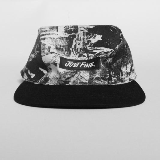 Just Fine Collage 3-Panel Snapback