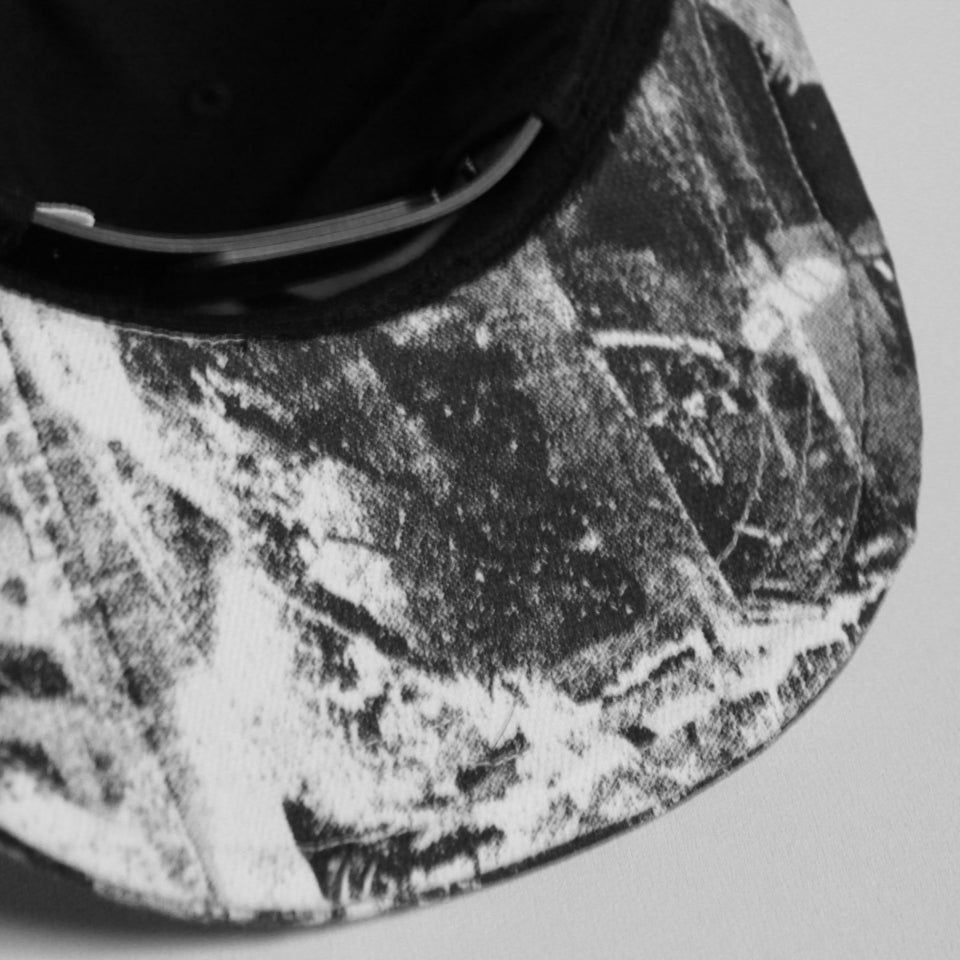 Just Fine Collage Brim Horizontal Snapback [WHT]