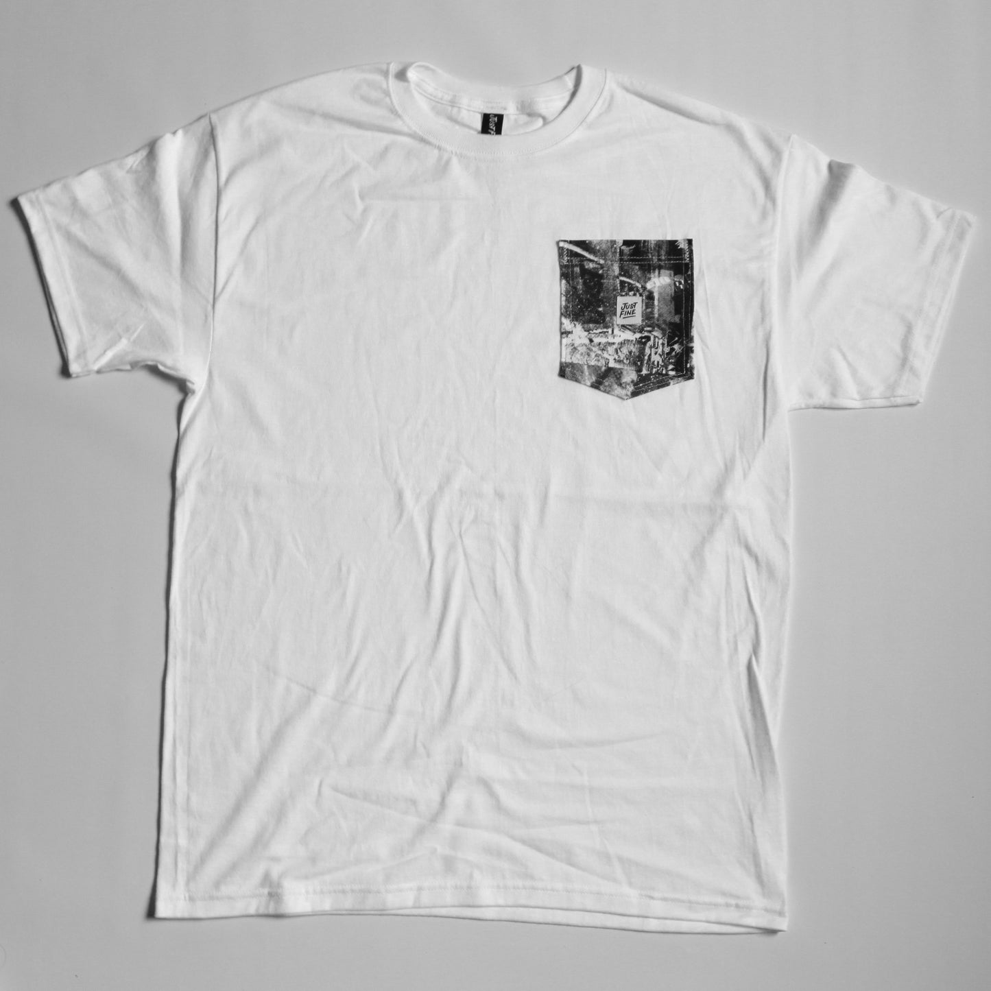 Just Fine Collage Pocket T-Shirt [WHT]