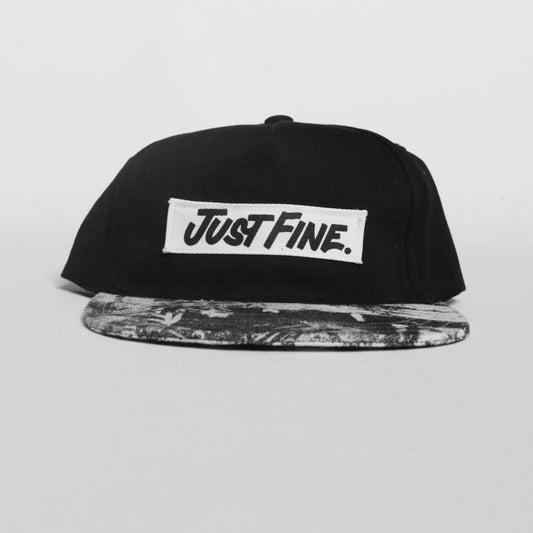 Just Fine Collage Brim Horizontal Snapback [WHT]